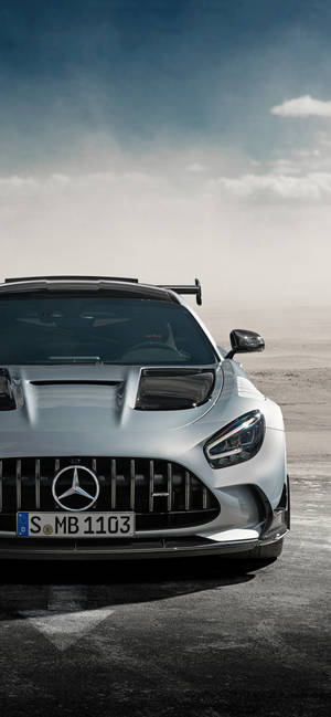 Mercedes AMG IPhone White Silver — iPhone 14 Ταπετσαρία