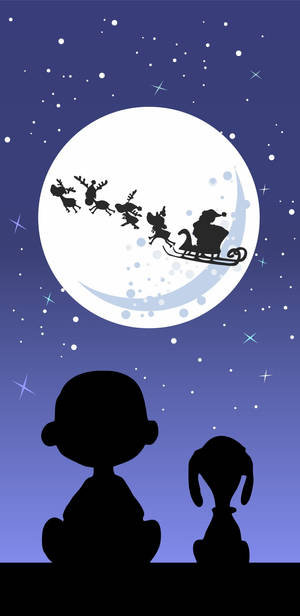 Ταπετσαρία Snoopy Charlie Christmas Άγιος Βασίλης — Snoopy χριστούγεννα Ταπετσαρία