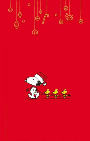 Ταπετσαρία Snoopy Χριστουγεννιάτικο Κόκκινο Κασκόλ