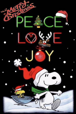 Ταπετσαρία Snoopy Χριστούγεννα Ειρήνη Αγάπη Χαρά — Snoopy χριστούγεννα Ταπετσαρία