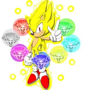 Super Sonic με Chaos Emeralds, λήψη HD PNG