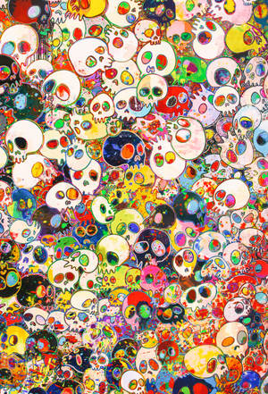 Takashi Murakami κρανία μεγάλα 4K — Xiaomi Pad 9 Pro Ταπετσαρία