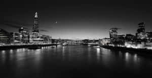 The Shard από τη θέα του Λονδίνου — Ασπρόμαυρη αισθητική GIF Ταπετσαρία