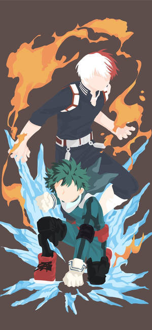 Todobakudeku Izuku και Shoto τέχνη ταπετσαρία — iPhone 15 Pro Ταπετσαρία