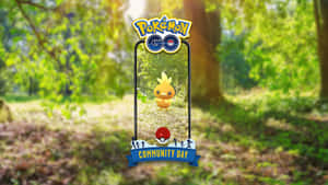 Torchic με Λογότυπο Ημέρας Κοινότητας Pokemon Go — Βιντεοπαιχνίδι GIF Ταπετσαρία