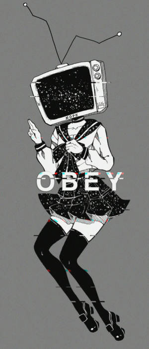 Ταπετσαρία glitch TV head Echo — Galaxy Z Flip Ταπετσαρία