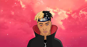 Xxxtentacion anime με μανδύα Naruto Shippuden ταπετσαρία — Μαύρο anime Ταπετσαρία