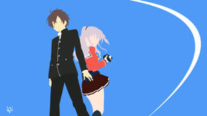 Yuu και Nao Charlotte Μινιμαλιστικό Anime — Μινιμαλιστικό anime Ταπετσαρία