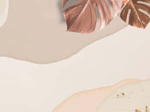 Aesthetic Beige background — Σκούρα λουλουδάτη Ταπετσαρία