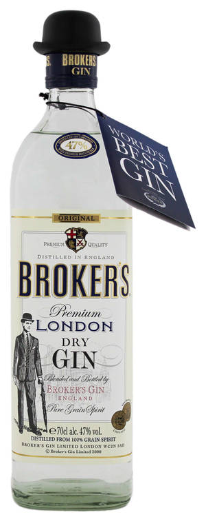 Ένα μπουκάλι Brokers Gin με το χαρακτηριστικό καπέλο bowler — Galaxy Z Flip 6 Ταπετσαρία