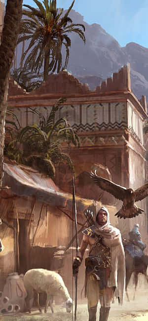 Iphone X Assassin's Creed Origins Φόντο — Xiaomi 15 Ultra Ταπετσαρία