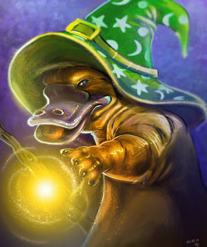 Ταπετσαρία Fan Art Magic Of Wizard Platypus — Galaxy Z Fold Ταπετσαρία