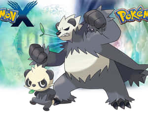 Έντονη ώρα μάχης με Pancham και Pangoro, Pokemon X και Y — Anime laptop Ταπετσαρία