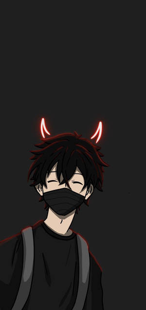 Αγόρι Anime με Σκούρα Κέρατα Διαβόλου