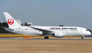 Αεροπλάνο της Japan Airlines στον διάδρομο — Ιαπωνία GIF Ταπετσαρία
