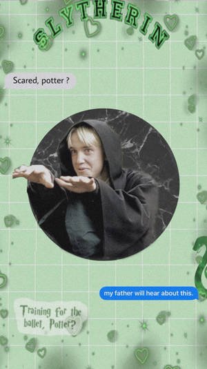 Αισθητική Gingham Draco Malfoy — Πράσινο αισθητικό GIF Ταπετσαρία
