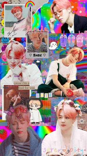 Αισθητική Indie Kid Χαριτωμένος Park Jimin — Αισθητικό κολάζ Ταπετσαρία