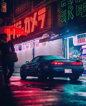 Αισθητική JDM Αυτοκινήτων με Κόκκινα Φώτα — Jdm Cars Ταπετσαρία