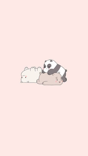 Αισθητικό Καρτούν We Bare Bears Παίζοντας — Χαριτωμένη αρκούδα Ταπετσαρία