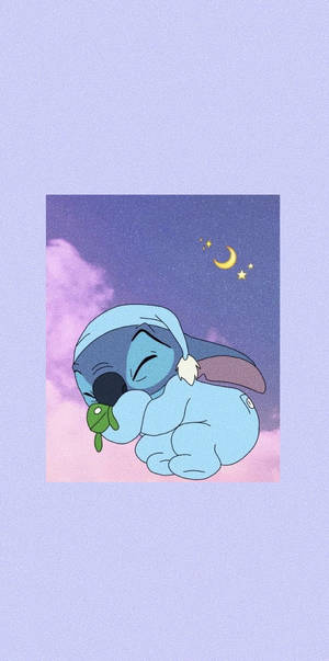 Αισθητικό Κινούμενο Σχέδιο Stitch που Κοιμάται στον Ουρανό