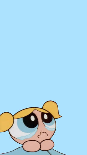 Αισθητικό Κινούμενο Σχέδιο Κλαίει Powerpuff Bubbles — Αισθητικό καρτούν Ταπετσαρία