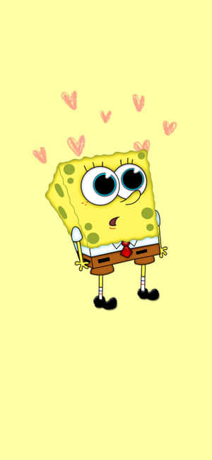 Αισθητικός SpongeBob με Μικρές Καρδιές — Realme P4x Ταπετσαρία