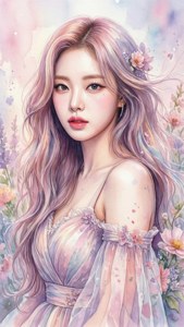 Μια απαλή ακουαρέλα ενός Kpop idol με λουλουδάτα στοιχεία. — Kpop GIF Ταπετσαρία