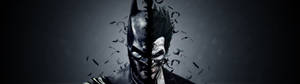 Ο Batman και ο Joker ως ένα σε γκρι ταπετσαρία διπλής οθόνης