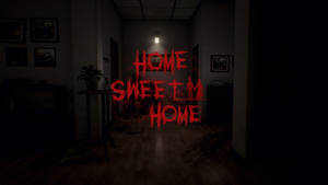 Ταπετσαρία Ανατριχιαστικό Home Sweet Home σε Σκοτεινό Δωμάτιο — Αληθινό Μαύρο Ταπετσαρία