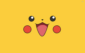 Χαριτωμένο κίτρινο Pikachu που χαμογελά σε ταπετσαρία anime Pokemon.
