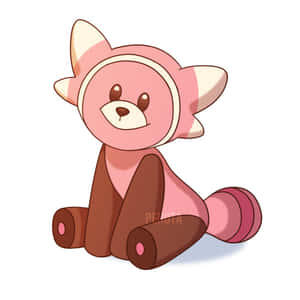 Αξιολάτρευτο Stufful σε Λευκό Φόντο — Pokémon Ταπετσαρία