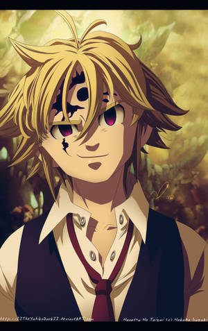 Meliodas λευκό πουκάμισο με κουμπιά και μαύρο γιλέκο κινητό HD ταπετσαρία. — Galaxy Tab S10 Ultra Ταπετσαρία