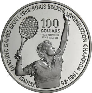 Ταπετσαρία ασημένιου νομίσματος Boris Becker — 1:1 Ταπετσαρία