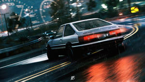 Αυτοκίνητα JDM Επιδεικνύουν Ικανότητες Drifting σε Νυχτερινούς Δρόμους Πόλης — Jdm Cars Ταπετσαρία