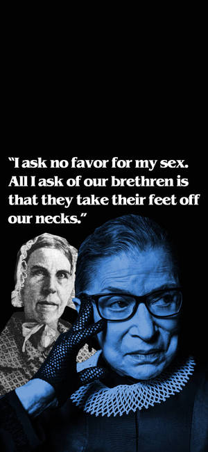 Ταπετσαρία μονόχρωμης μπλε αφίσας Ruth Bader Ginsburg — iPhone 17e Ταπετσαρία