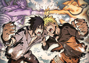 Ταπετσαρία αφίσας μάχης Naruto Sasuke — Πόστερ Ναρούτο Ταπετσαρία