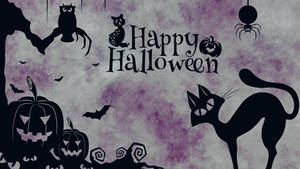 Βίντατζ αφίσα Halloween σε μωβ
