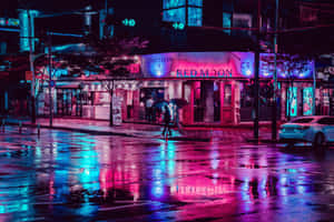 Φόντο Neon Πόλης — Νεον πόλη Ταπετσαρία