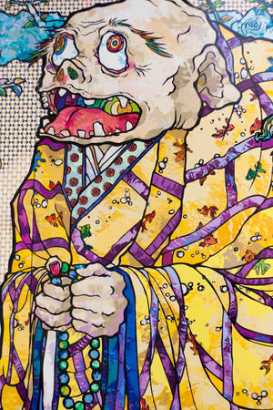 Γέρος Βουδιστής Takashi Murakami 4K — Xiaomi Pad 7 Ultra Ταπετσαρία