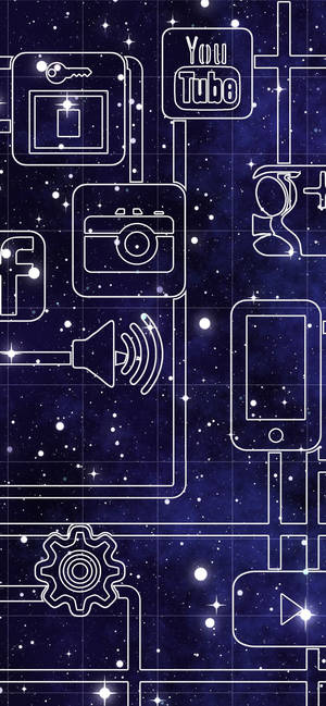 Γεωμετρικές Γραμμές Κοινωνικών Δικτύων — iPhone Xs Max Ταπετσαρία