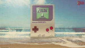 Ταπετσαρία γιγαντιαίου Nintendo Game Boy στην παραλία