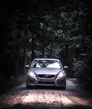Ταπετσαρία γκρι Volvo sedan σε κίνηση — Galaxy Z Fold Ταπετσαρία