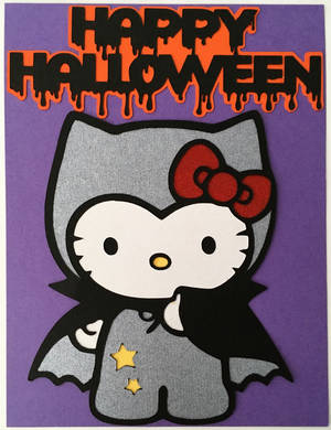 Ταπετσαρία με γκρι νυχτερίδα Hello Kitty για το Halloween — Hello Kitty Χαλοουίν Ταπετσαρία