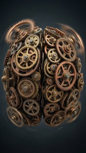 Steampunk εγκέφαλος φτιαγμένος από αλληλοσυνδεόμενα γρανάζια — iPhone 5 Ταπετσαρία