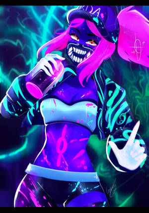 Ταπετσαρία Graphic Art LoL KDA Akali — Oppo Pad 4 Pro Ταπετσαρία