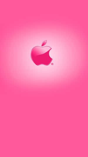 Γυαλιστερό Ροζ Λογότυπο Apple HD iPhone — Ροζ αισθητική iPhone Ταπετσαρία