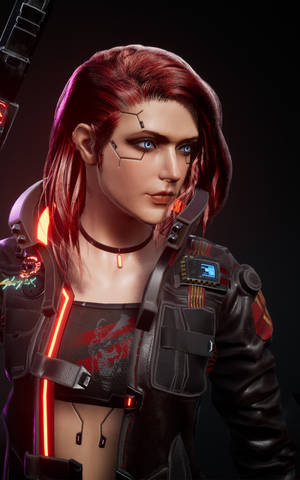 Γυναίκα Μέλος Συμμορίας Στο Cyberpunk Για Android — Honor Pad 10 Ταπετσαρία