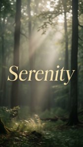 Απαλό χρυσό 'Serenity' πάνω από ένα ομιχλώδες δάσος με ακτίνες φωτός, ήρεμη φυσική αισθητική. — Αισθητικές λέξεις GIF Ταπετσαρία