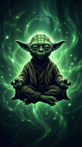 Διανυσματική ταπετσαρία σιλουέτας Yoda με πράσινη αύρα. — iPhone 5 Ταπετσαρία