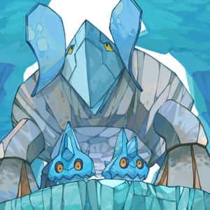 Δύο Bergmite και ένα Avalugg — Pokemon Τηλέφωνο Ταπετσαρία